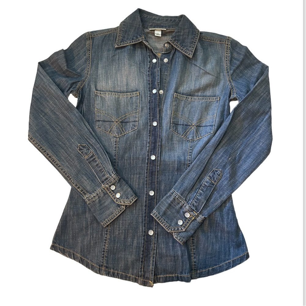 Denim Lightweight Button Down Shirt Jacket